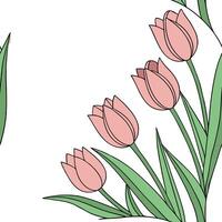 Soft spring sunshine and blooming tulips seamless tile pattern with pastel colors and fresh energy concept as Pastel colored blooming tulips and soft spring sunshine create a seaml Clean Pro vector