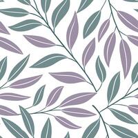 Soft summer leaves seamless pattern with muted green and lavender for a calm cool interior vibe concept as Muted green and lavender leaves arranged seamlessly to bring a calm cool Clean Pro vector