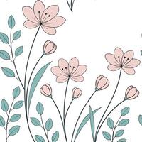 Soft summer flowers seamless pattern with pastel hues and gentle curves for calm soothing spring designs concept as Gentle summer flower pattern with pastel hues and soft curves id Clean Pro 4 vector