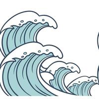 Soft summer waves seamless pattern with gentle rolling waves and pastel tones for a relaxed ocean atmosphere concept as Relaxed ocean atmosphere with gentle rolling waves and paste Clean Pro vector