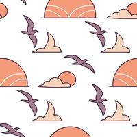 Soft sunset hues seamless tile pattern with warm oranges pinks and purples for a peaceful summer evening concept as Warm oranges pinks and purples from a summer sunset create a ser Clean Pro vector