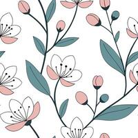 Soft watercolor spring seamless pattern with abstract florals for creative spaces concept as Spring flowers painted in soft watercolor strokes seamlessly repeated for artistic and Clean Pro vector