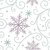 Soft winter seamless pattern with snowflakes pastel hues and gentle swirls for a delicate seasonal vibe concept as Delicate winter pattern with snowflakes pastel hues and swirls fo Clean Pro vector