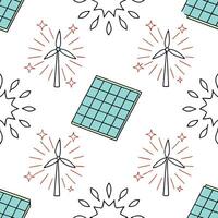 Sparklers and Sustainable Elements Watercolor Tiles concept as A seamless watercolor tile design that features sparklers and sustainable elements like solar panels wind turbines an Clean Pro vector