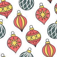 Sparkling Christmas tree ornaments seamless tile pattern with vibrant festive colors concept as Vibrant festive colors highlight sparkling Christmas tree ornaments in seamless tile Clean Pro vector
