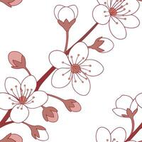 Spring blossoms seamless tile pattern featuring delicate cherry blossoms soft pastel colors and a refreshing feel concept as Cherry blossoms and soft pastels create a seamless spri Clean Pro vector