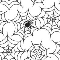 Spiders and webs seamless tile pattern with intricate spider webs and creepy spiders for spooky home decor concept as Intricate spider webs and creepy spiders arranged seamlessly f Clean Pro vector
