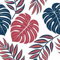 Spring leaves seamless pattern with large bold silhouettes and rich color contrasts for a modern stylish look concept as Modern spring leaves pattern featuring large silhouettes an Clean Pro vector