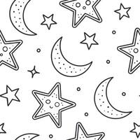 Starry Night concept as Create a seamless tile pattern featuring cartoon stars and moons symbolizing the night sky during Yalda Night with a whimsical touch in Photo Stock Conce Clean Pro vector