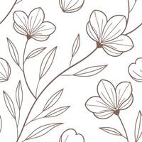 Subtle summer flowers seamless pattern with fine lines and neutral colors for a minimalist elegant design concept as Minimalist summer flower pattern with fine lines and neutral to Clean Pro vector
