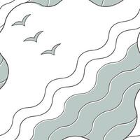 Subtle summer waves seamless pattern with soft undulating lines and muted tones for a peaceful coastal effect concept as Peaceful coastal waves pattern with soft undulating lines a Clean Pro 2 vector