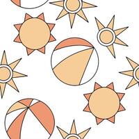 Summer bright seamless pattern with abstract sun shapes and geometric color blocks for a modern summer aesthetic concept as Modern summer pattern with abstract sun shapes and geome Clean Pro vector