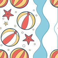 Summer beach ball seamless tile pattern with vibrant colors and a playful beach atmosphere concept as Vibrant beach balls and bright colors create a fun playful summer beach seamle Clean Pro vector