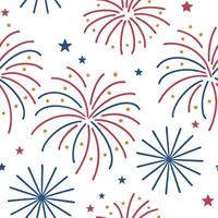 Summer fireworks seamless tile pattern with bursts of bright colors lighting up the night concept as Bursts of fireworks in bright lively summer colors create a fun seamless tile p Clean Pro vector