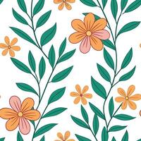 Summer flowers seamless pattern with vibrant petals and lush greenery for lively nature inspired designs concept as Vibrant summer flowers pattern with bright petals and lush green Clean Pro 2 vector