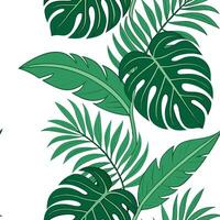 Summer leaves seamless pattern with bright green and jungle leaves for vibrant outdoor decor concept as Bright green jungle leaves arranged in a seamless pattern to create a vibran Clean Pro vector