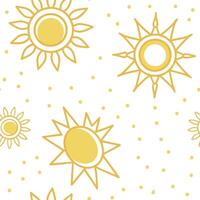 Summer sun seamless tile pattern with sun motifs and light yellow gradients for a fresh cheerful home concept as Sun motifs and light yellow gradients in a seamless pattern for bri Clean Pro vector