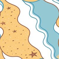 Sun kissed beach seamless tile pattern with golden sands sparkling waves and vibrant summer energy concept as Golden sands and sparkling waves capture the essence of summer creatin Clean Pro vector