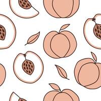 Sweet peach and nectarine seamless tile pattern with soft pastel colors for a mellow summer vibe concept as Soft pastel peaches and nectarines create a seamless tile pattern bringi Clean Pro vector
