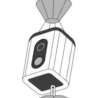 Suspended smart home device with interactive display on an isolated white background concept as A smart home device floating mid air with an interactive display glowing on the fron Clean Pro vector