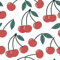 Tart cherries seamless tile pattern with vibrant red hues and a touch of sweetness for a summer vibe concept as Tart cherries with vibrant red hues create a sweet and tart seamless Clean Pro vector