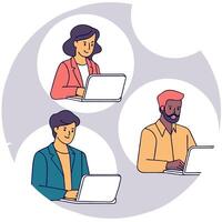 Team using AI collaboration software in business meeting with soft abstract background copy space concept as Team uses AI collaboration software during a business meeting with a so Clean Pro vector
