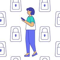 Teen using mobile payment for online shopping concept as High resolution image of a teen using mobile payment for online shopping with a glossy backdrop showcasing the seamless and Clean Pro vector