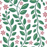 Textured spring garden seamless pattern with greenery and vines for a lush nature inspired theme concept as Seamless greenery and vine elements arranged for a lush spring garden lo Clean Pro vector