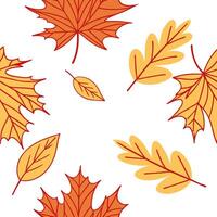 Thanksgiving leaves seamless pattern with rich autumn colors of red orange and yellow for a warm harvest inspired look concept as Warm Thanksgiving pattern with red orange and yell Clean Pro 16 vector
