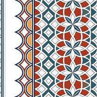 Traditional Moroccan mosaic and geometric patterns seamless tile pattern with bold colors concept as Bold colors highlight traditional Moroccan mosaic and geometric patterns in sea Clean Pro vector