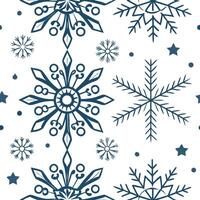 Traditional Scandinavian folk patterns and snowflakes seamless tile pattern with cool tones concept as Cool tones highlight traditional Scandinavian folk patterns intertwined with Clean Pro vector