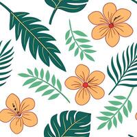 Tropical buttercup seamless pattern with vibrant colors and exotic elements on white concept as Vibrant tropical buttercups with exotic elements forming a lively seamless pattern p Clean Pro vector