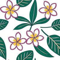 Tropical clover seamless pattern with vibrant colors and exotic elements on white concept as Vibrant tropical clovers with exotic elements forming a lively seamless pattern perfect Clean Pro vector