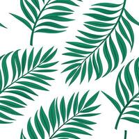 Tropical leaf repeat seamless tile pattern with vibrant green leaves on a white background suitable for beach themed spaces concept as Vibrant green leaves on white background crea Clean Pro vector