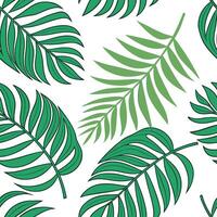 Tropical palm leaf seamless tile pattern with lush green palms and vibrant accents on a white background ideal for sunny lounges concept as Lush green palm leaves with vibrant acce Clean Pro 2 vector