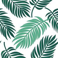 Tropical palm leaf seamless tile pattern with lush green palms and vibrant accents on a white background ideal for sunny lounges concept as Lush green palm leaves with vibrant acce Clean Pro vector