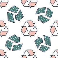 Upcycled Fabric Elements concept as A seamless design showcasing elements made from upcycled fabric scraps in various colors and patterns representing a Zero Waste New Year Clean Pro vector