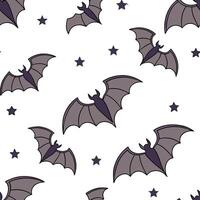 Vampire fangs and bats seamless tile pattern with gothic elements and dark hues for spooky Halloween decor concept as Gothic vampire fangs and bats arranged seamlessly with dark hu Clean Pro vector