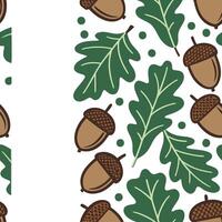 Vibrant acorns and oak leaves seamless tile pattern with deep brown and green tones concept as Deep brown acorns and green oak leaves create a vibrant seamless tile pattern for aut Clean Pro vector