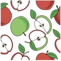 Vibrant autumn apples seamless tile pattern with juicy red and green apples for a fresh fall look concept as Juicy red and green apples create a vibrant autumn apples seamless tile Clean Pro vector