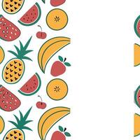 seamless fruit pattern set vibrant colorful fruits repeating design fresh summer healthy lifestyle background concept as seamless pattern featuring vibrant colorful f Clean Pro vector