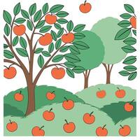 Vibrant apple orchard seamless tile pattern with ripe apples green leaves and autumn hues concept as Ripe apples and green leaves in autumn hues create a vibrant apple orchard seam Clean Pro vector