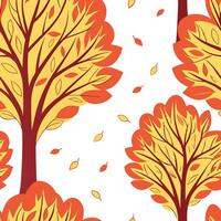 Vibrant autumn forest seamless tile pattern with colorful trees and fallen leaves concept as Colorful autumn trees and fallen leaves create a vibrant forest themed seamless tile pa Clean Pro vector