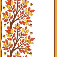 Vibrant autumn trees seamless tile pattern with colorful leaves and acorns for lively fall spaces concept as Colorful autumn leaves and acorns arranged seamlessly to create lively Clean Pro 2 vector
