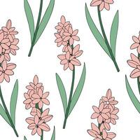 Vibrant hyacinth seamless tile pattern with soft pastel colors and sweet fragrant blooms concept as Soft pastel hyacinths with fragrant blooms form a fresh seamless spring tile pat Clean Pro vector