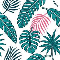 Vibrant summer leaves seamless pattern with banana leaves and tropical greenery for bold summer vibes concept as Bold banana leaves and tropical greenery arranged in a seamless til Clean Pro 2 vector