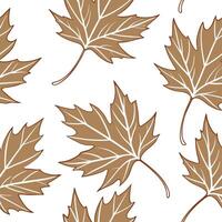 Vintage autumn leaves seamless pattern with faded tones and soft textures for a retro inspired design concept as Retro autumn leaves pattern with faded tones and soft textures perf Clean Pro vector