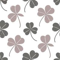 Vintage inspired clover seamless pattern with muted colors and distressed textures on white concept as Muted color vintage clovers with distressed textures creating a timeless seam Clean Pro vector