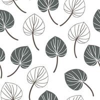 Vintage inspired Pilea seamless pattern with muted colors and distressed textures on white concept as Muted color vintage Pilea leaves with distressed textures creating a timeless Clean Pro vector