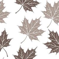 Vintage inspired maple leaves seamless pattern with muted colors and distressed textures on white concept as Muted color vintage maple leaves with distressed textures creating a ti Clean Pro vector